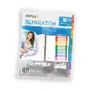 Separador 8 Divisiones FORTEC – Simplifica tu organización con claridad y estilo 🗂️✨ El separador FORTEC de 8 divisiones te permite clasificar tus documentos en secciones claras y accesibles. Su .webp
