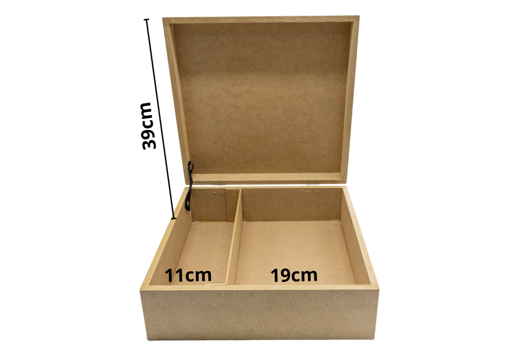 CAJA C/TAPA Y DIVISION 30X30X11 MADERA