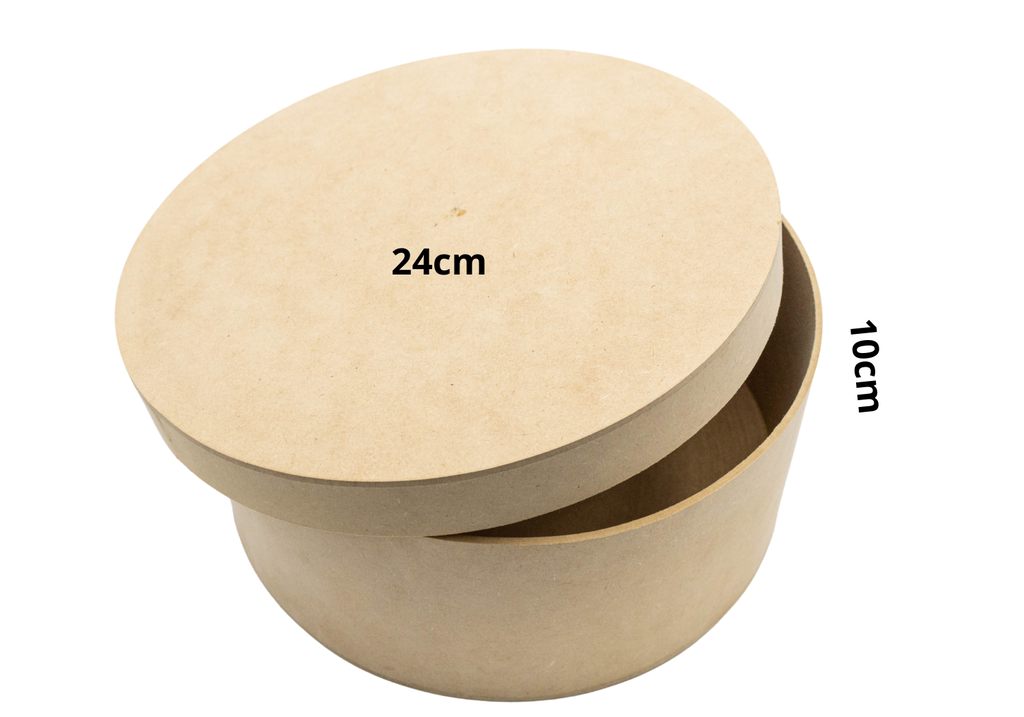CAJA REGALO REDONDA 24X10 MADERA