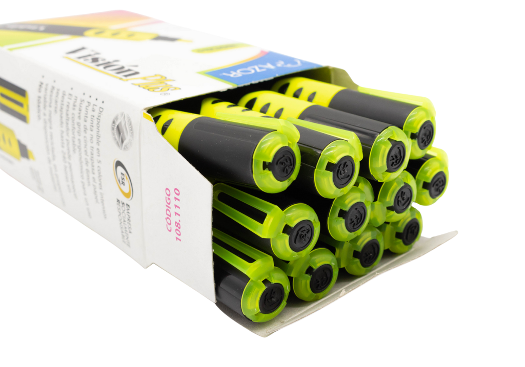 CAJA MARCATEXTOS GRUESO AMARILLO VISION PLUS 2600AM