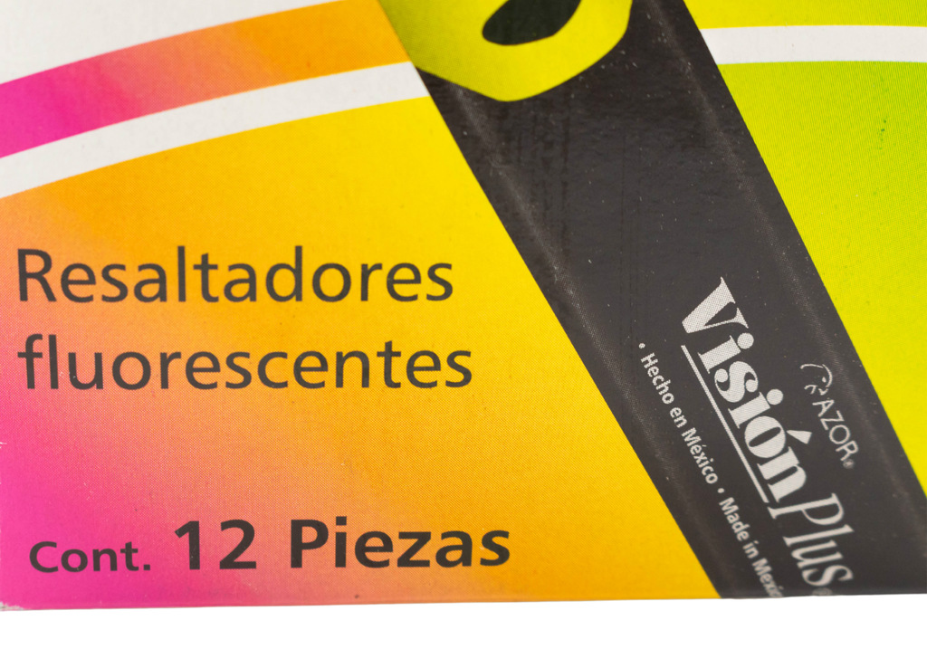 CAJA MARCATEXTOS GRUESO AMARILLO VISION PLUS 2600AM