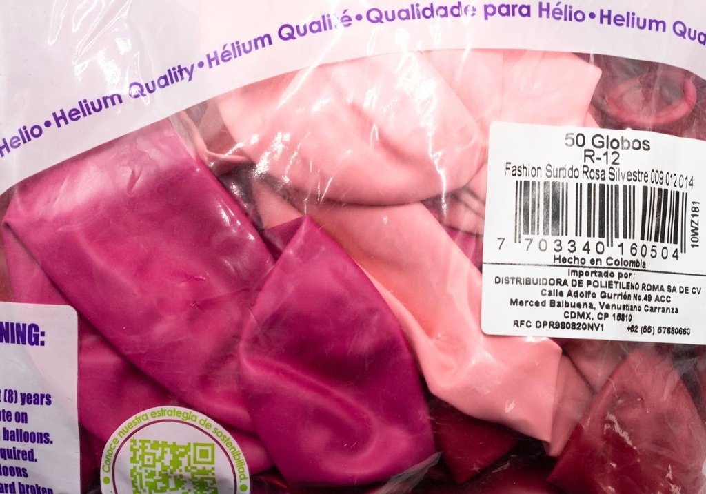 GLOBOS SEMPERTEX 12 FASHION ROSA SILV C50