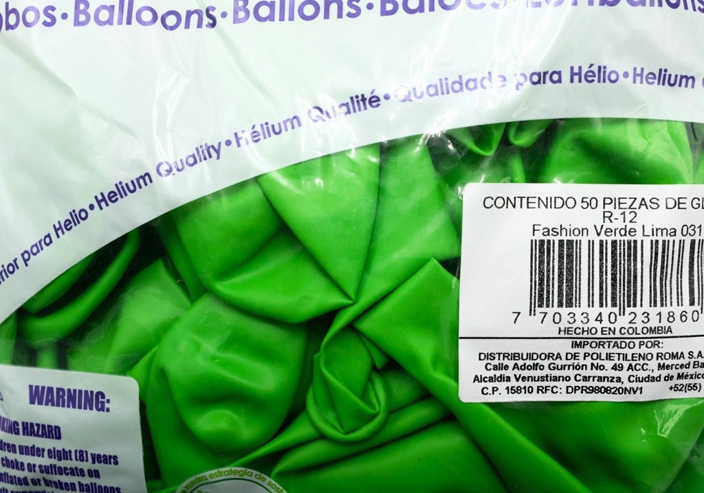 GLOBOS SEMPERTEX 12 FASHION VERDE LIMA C/50