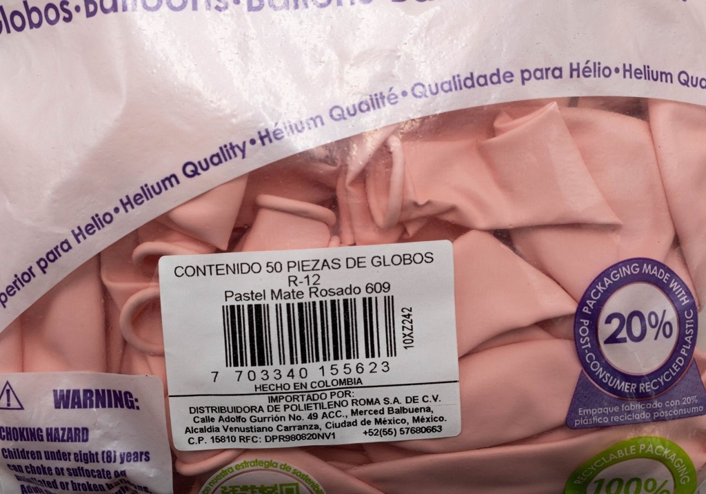 GLOBOS SEMPERTEX 12 PASTEL MATE ROSADO C50