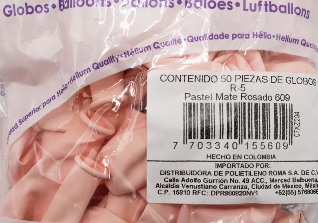 GLOBOS SEMPERTEX 5 PASTEL MATE ROSADO C/50