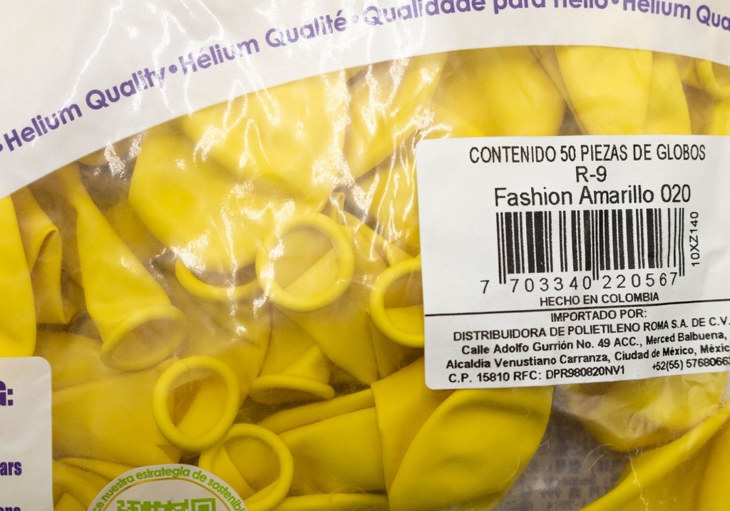 GLOBOS SEMPERTEX 9 FASHION AMARILLO C/50
