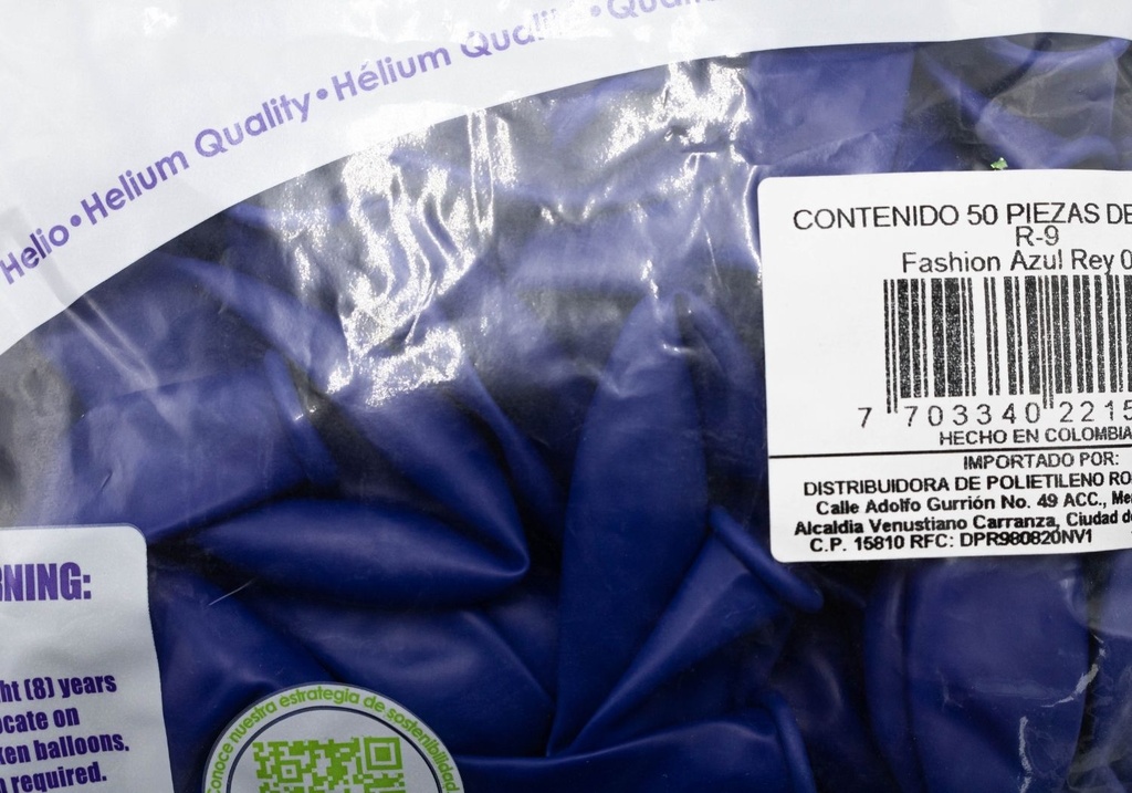 GLOBOS SEMPERTEX 9 FASHION AZUL REY C50