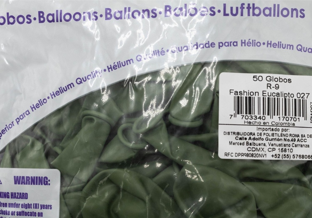 GLOBOS SEMPERTEX 9 FASHION EUCALIPTO C50
