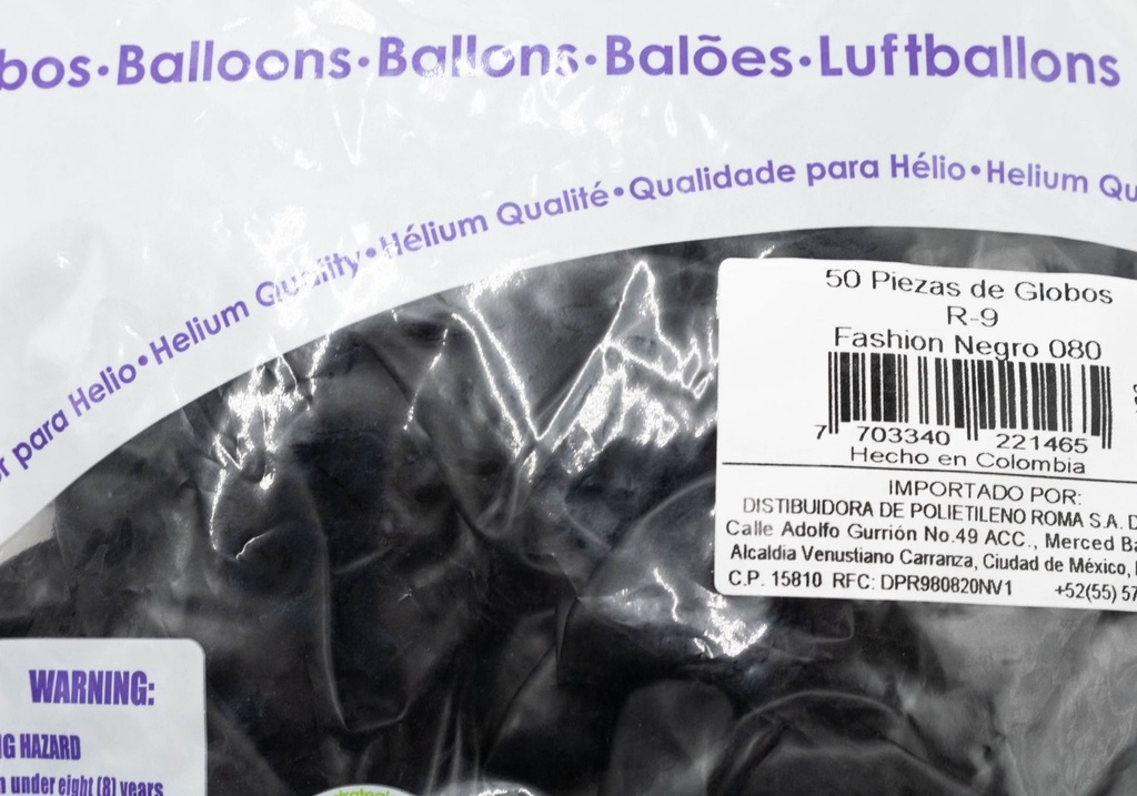 GLOBOS SEMPERTEX 9 FASHION NEGRO C/50