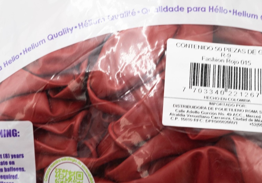 GLOBOS SEMPERTEX 9 FASHION ROJO C50