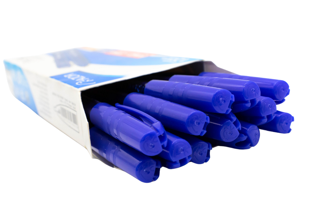 CAJA PLUMA PUNTO FINO 0.7MM AZUL AZOR