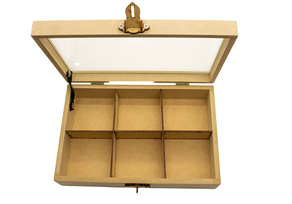 CAJA C/DIVISION T/CRISTAL 20X30X7.5 MADERA