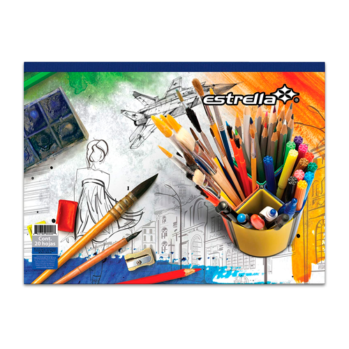 BLOCK DIBUJO TABLA 33.3X24.6 20H ESTRELLA 040