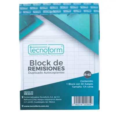 [7502219022819] BLOCK REMISION 1/4 CARTA AUTOCOPIANTE TREBOL/TECNO R62
