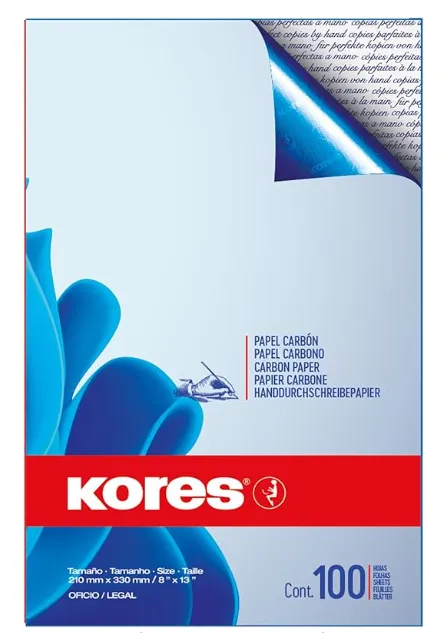 PAPEL CARBON OFICIO AZUL KORES C100