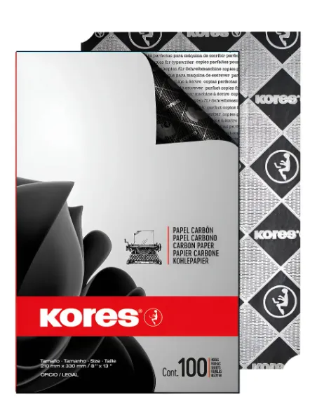 PAPEL CARBON OFICIO NEGRO KORES C100