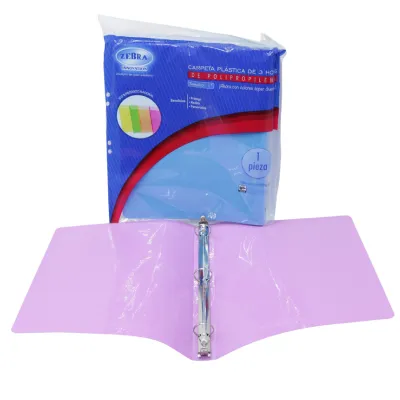 CARPETA ARGOLLA 1" LILA PASTEL ZEBRA