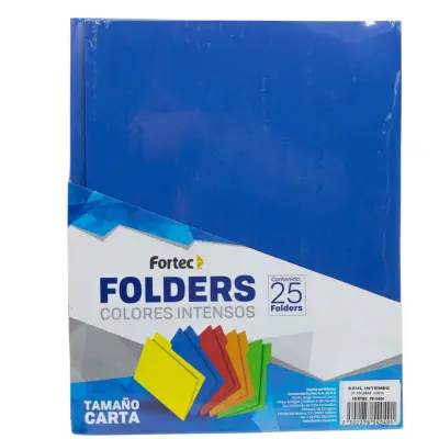 [7501454570370,7502278540491] CARPETA CARTA FLUO AZUL REY BITONO/FORTEC
