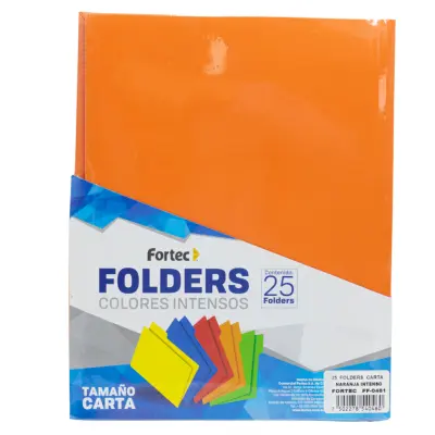 [7501454570260,7502278540460] CARPETA CARTA FLUO NARANJA BITONO/FORTEC