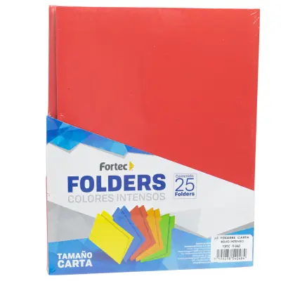 CARPETA CARTA FLUO ROJO BITONO FORTEC