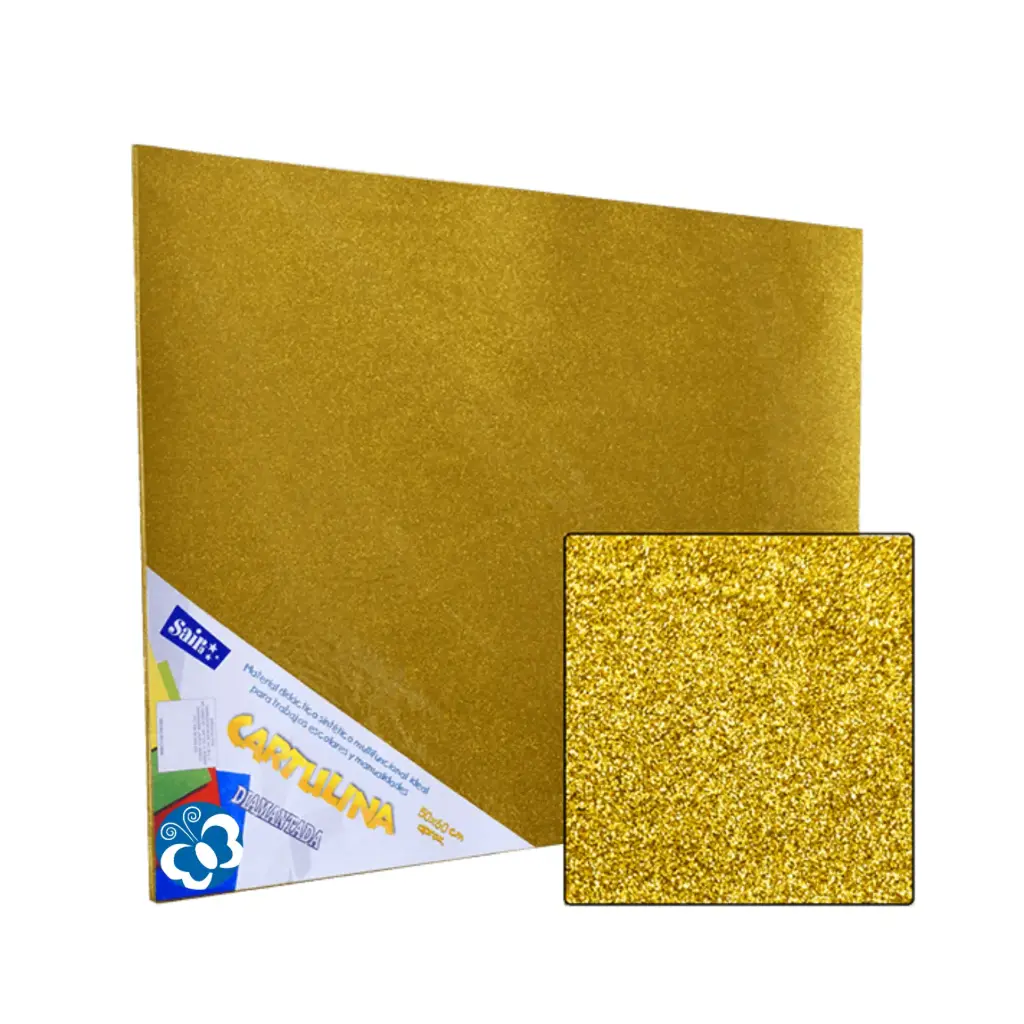 [157412] CARTULINA DIAMANTADA 50X60 ORO CENTENARIO
