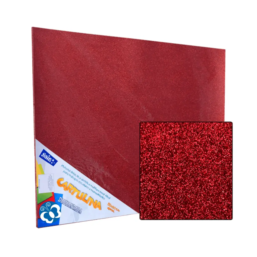 [157401] CARTULINA DIAMANTADA 50X60 ROJO