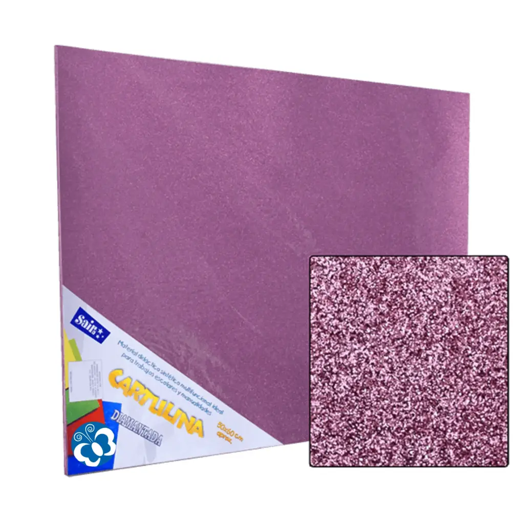 [157405] CARTULINA DIAMANTADA 50X60 ROSA PALIDO