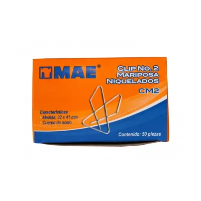 [7502212171170] CLIP MARIPOSA NIQUELADO #2 C50 MAE CM2