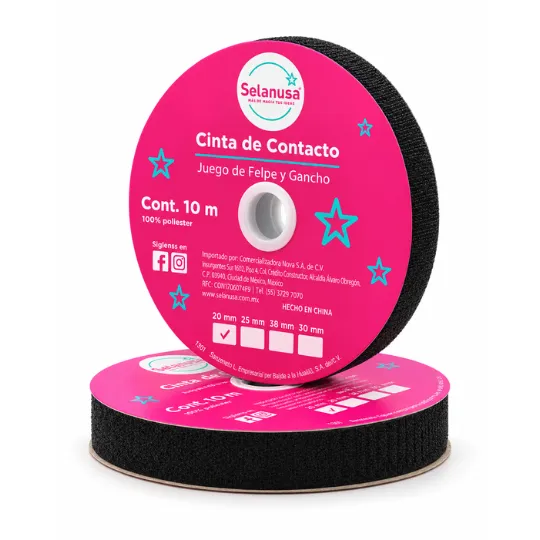 CONTACTEL 20MM 10M NEGRO SEDERIA