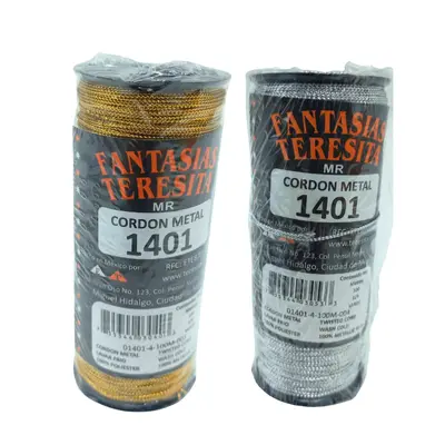 CORDON METALICO C100M #1401 ORO Y PLATA