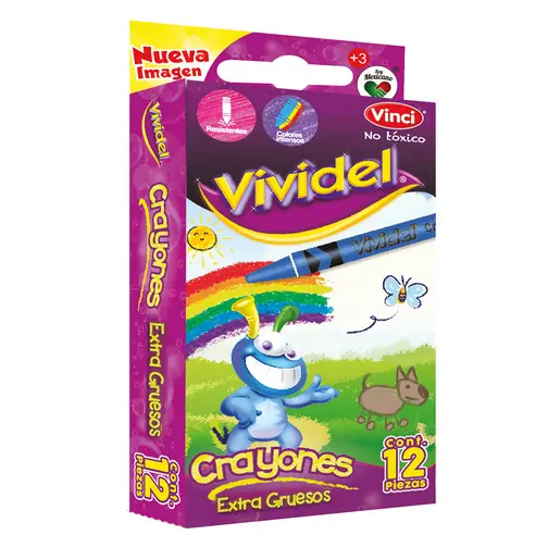 CRAYONES EXTRA GRUESOS C12 RED. VIVIDEL