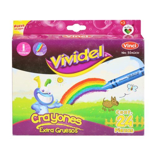 CRAYONES EXTRA GRUESOS C24 VIVIDEL