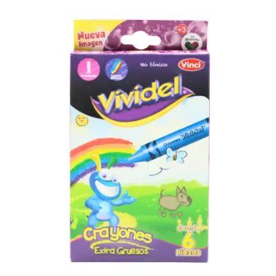 [7501147467419] CRAYONES EXTRA GRUESOS C6 VIVIDEL