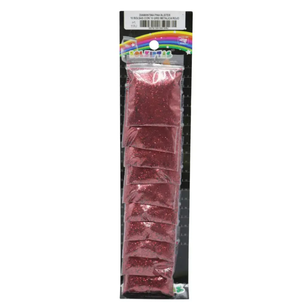 [557015010010RJ] DIAMANTINA FINA C10 10GR ROJO BOLZIPTAS