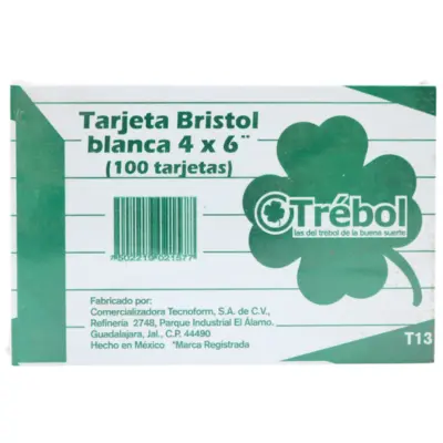 FICHA 4X6 BLANCA C100 TREBOL T13
