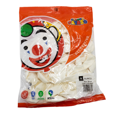 GLOBOS 9 DECORATIVO BLANCO C50 PAYASO