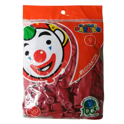 GLOBOS 9 DECORATIVO ROJO CARMIN C50 PAYASO