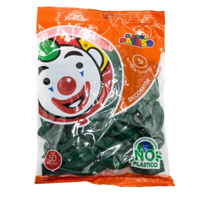 GLOBOS 9 DECORATIVO VERDE ESMERALDA C50 PAYASO