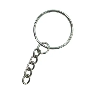 [0110059280015] HERRAJE LLAVERO ARO CON CADENA PLATA