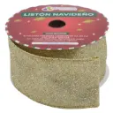 LISTON NAVIDAD SATIN DIAMANTADO ORO R102220-1
