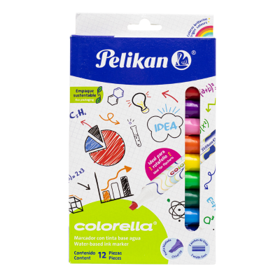[7501015207796] MARCADOR AGUA GRUESO C12 PELIKAN COLORELLA