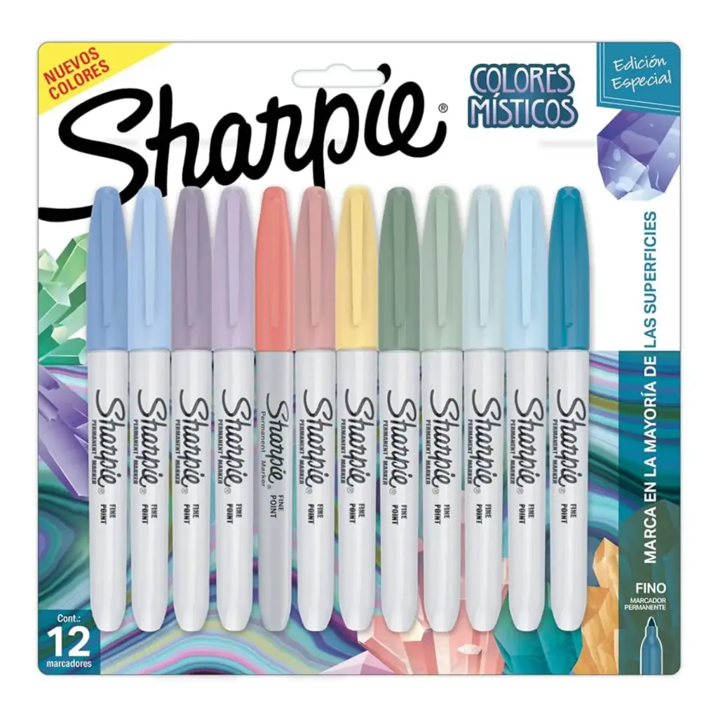 MARCADOR PERMANENTE FINO C12 SHARPIE MISTICOS