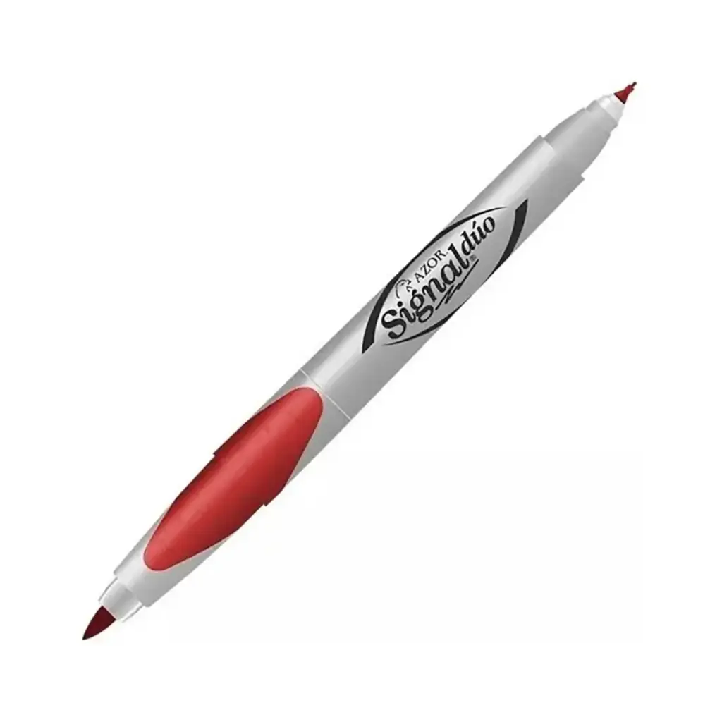 MARCADOR PERMANENTE FINO DUO ROJO SIGNAL