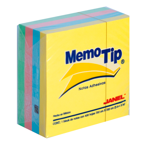 MEMOTIPS JANEL BLOCK 3X3 PASTEL 100H C 6PZAS