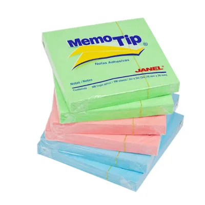 [7501035105195] NOTAS ADHESIVAS 3X3 PASTEL 6 BLOCK/100H MEMOTIP JANEL