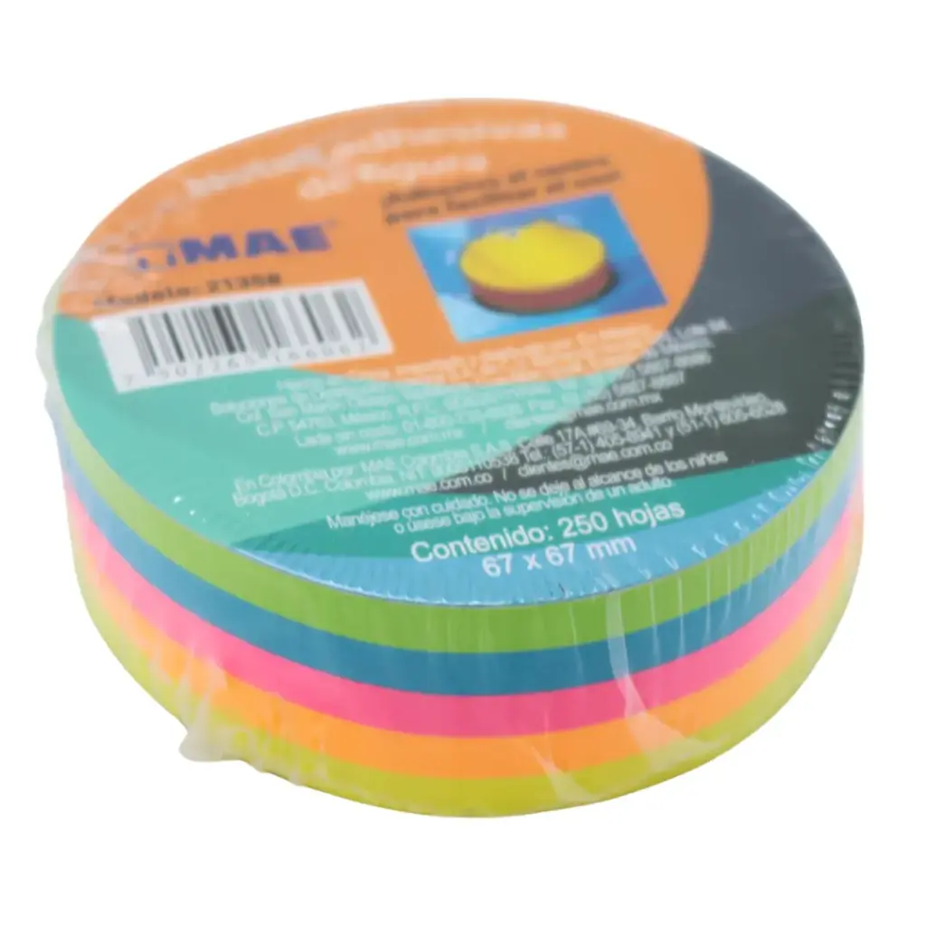 [7502265166062] MEMOTIPS FIGURA CIRCULO 250H NEON MAE 21358