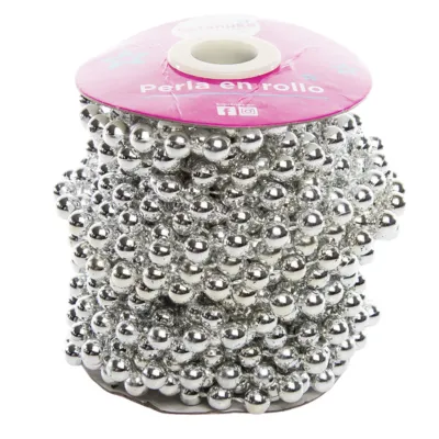 PERLA EN ROLLO MET #8 PLATA 9.14M