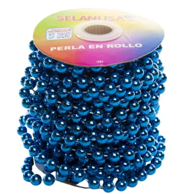 [PER51] PERLA EN ROLLO MET #8 AZUL REY 9.14M