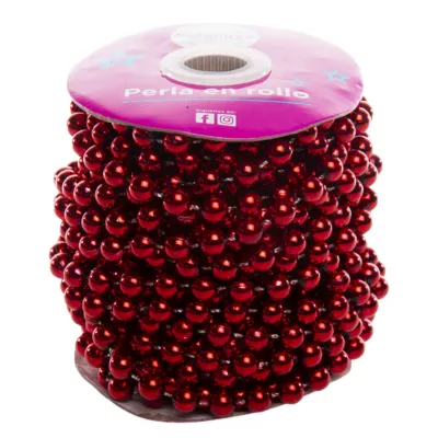 [PER04] PERLA EN ROLLO MET #8 ROJO 9.14M
