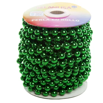 PERLA EN ROLLO MET #8 VERDE B. 9.14M